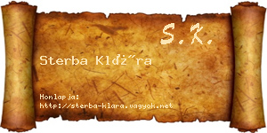 Sterba Klára névjegykártya