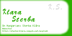 klara sterba business card